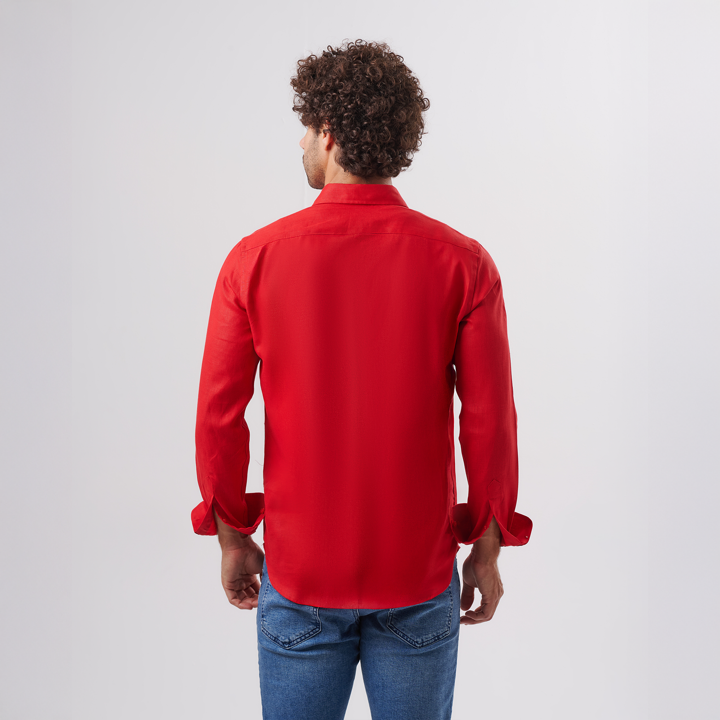 Crimson Utility Linen Shirt