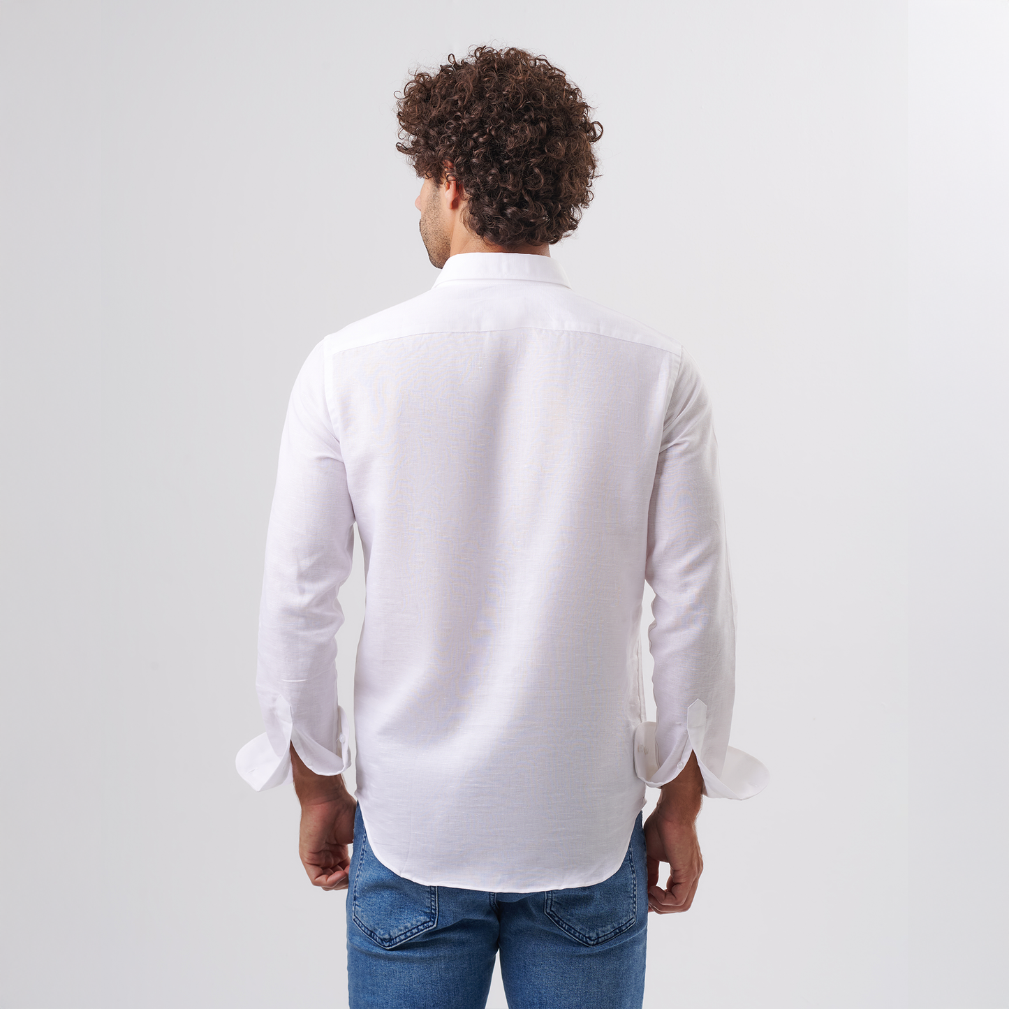 White Utility Linen Shirt