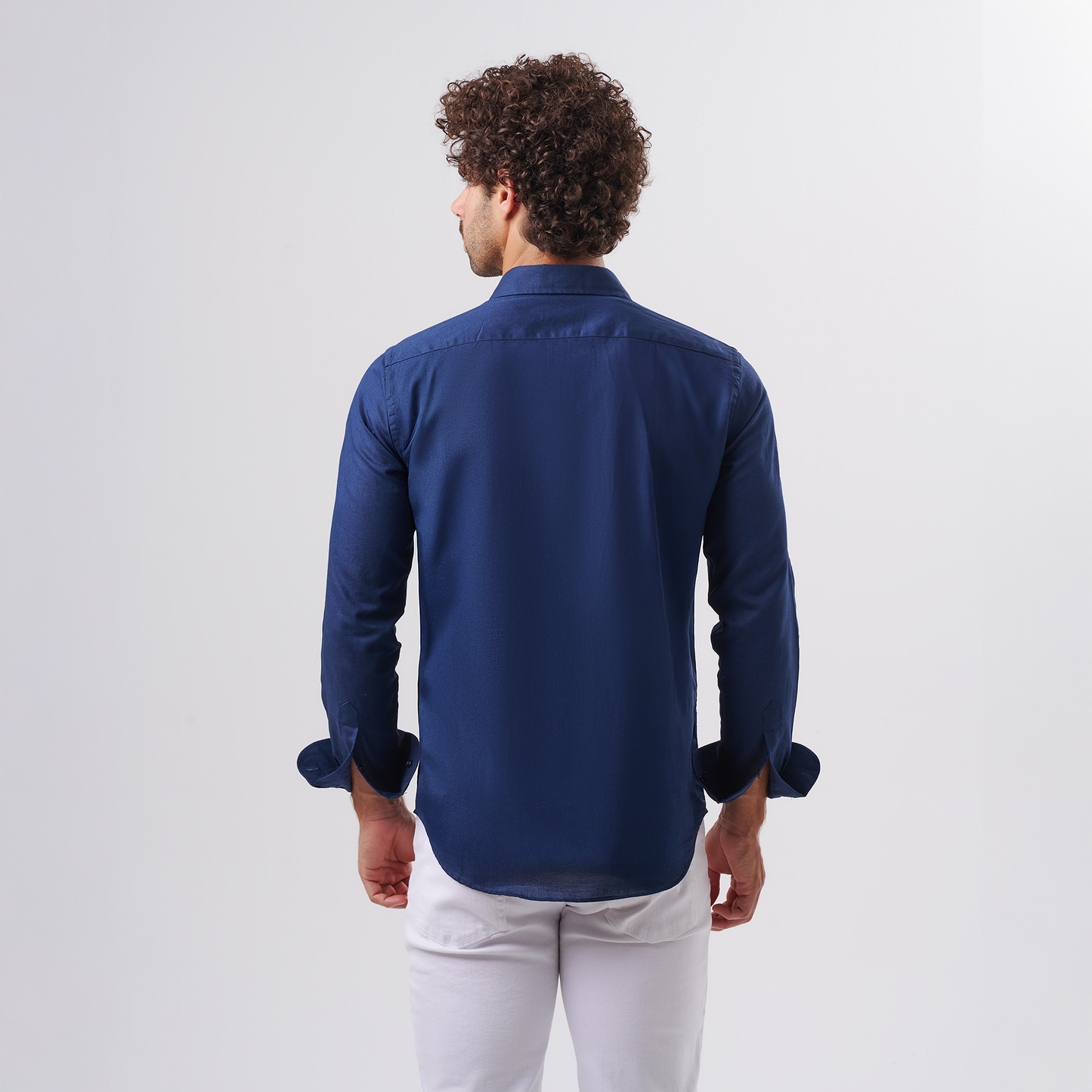 Navy Utility Linen Shirt