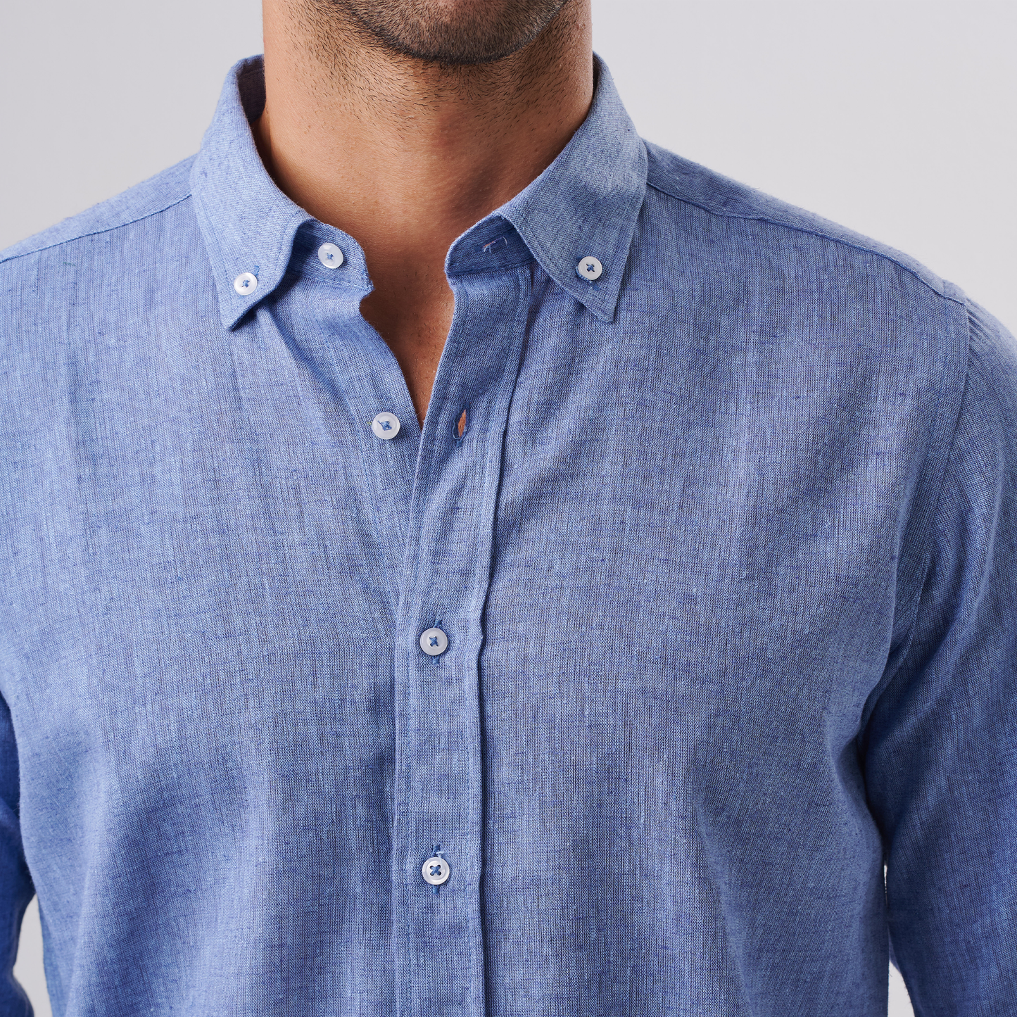 Chambray Button-Down Linen Shirt