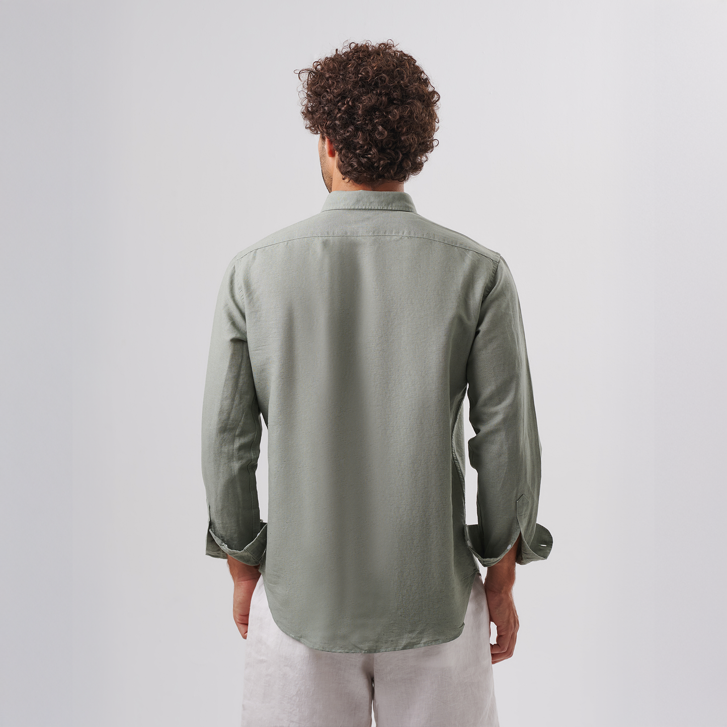 Sage Green Button-Down Linen Shirt