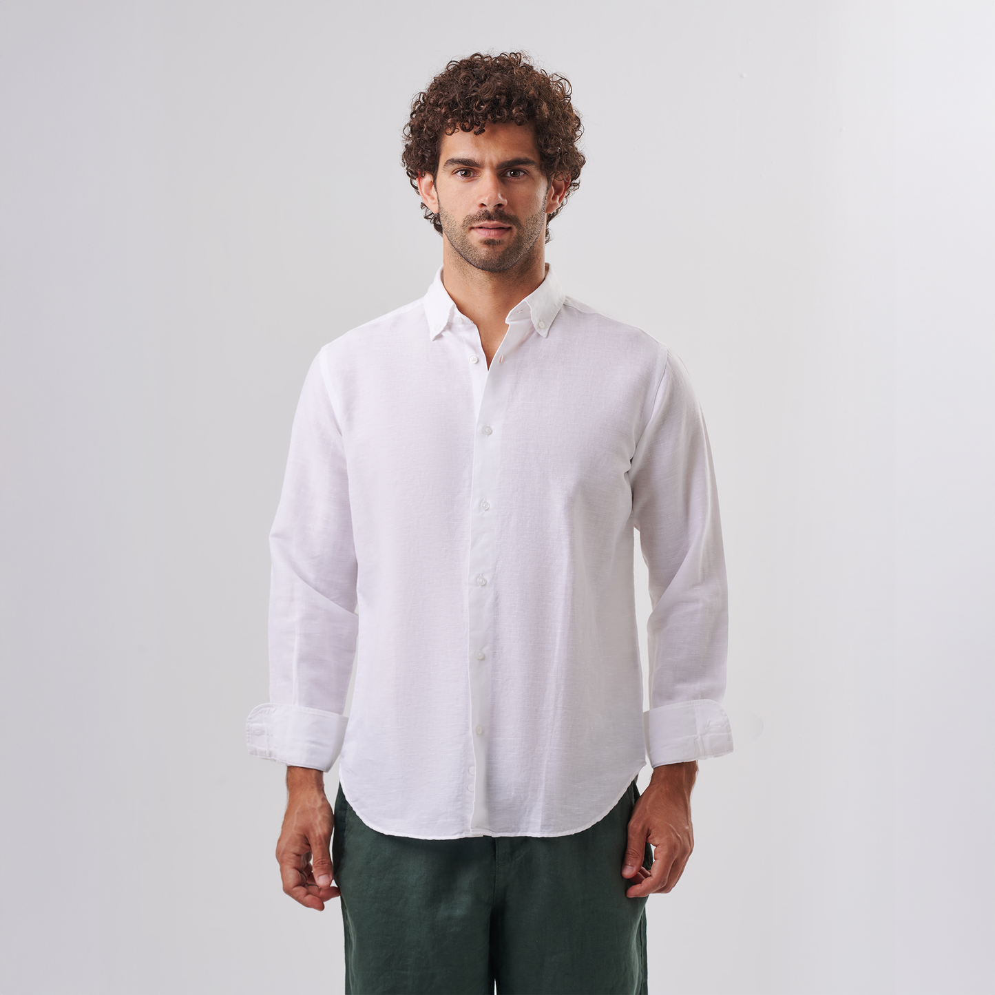 White Classic Linen Shirt