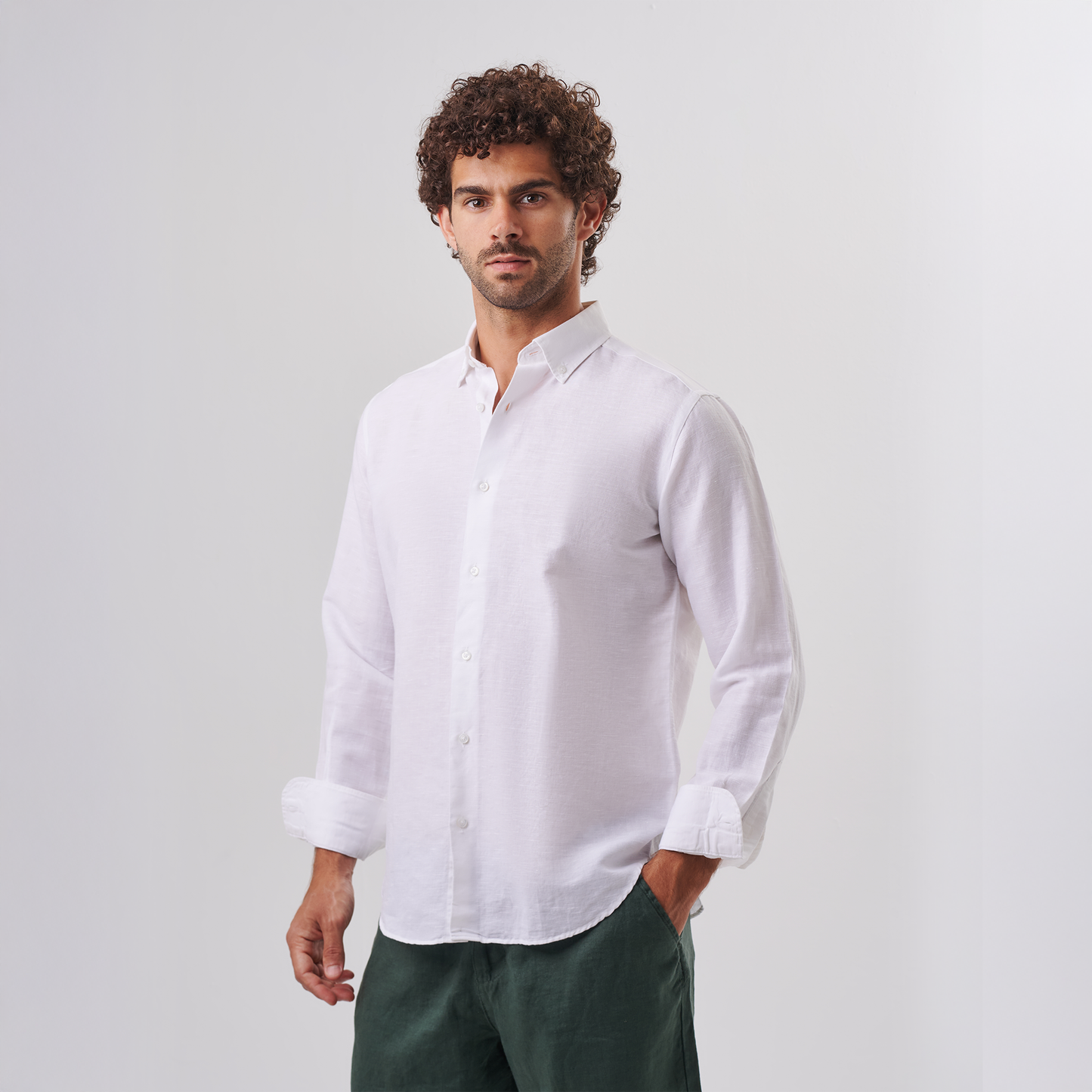 White Classic Linen Shirt
