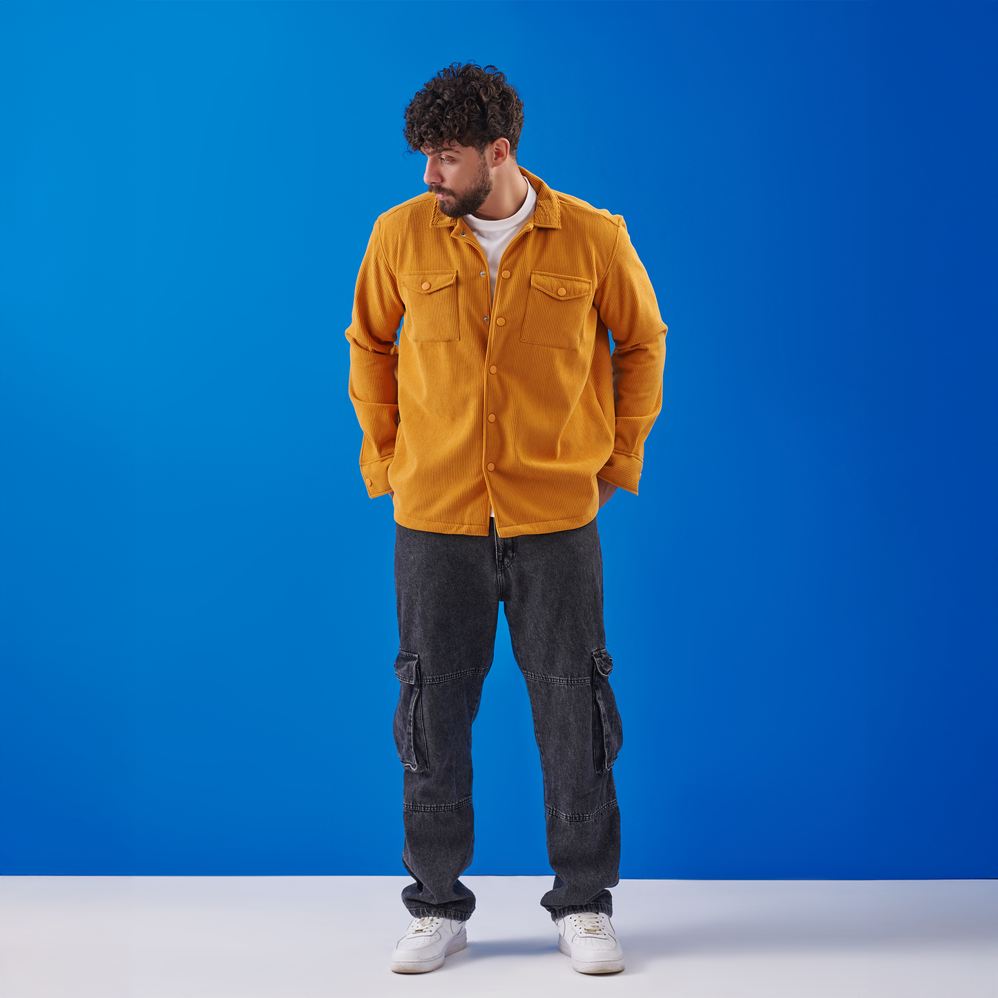 Corduroy Camp Shirt Orange