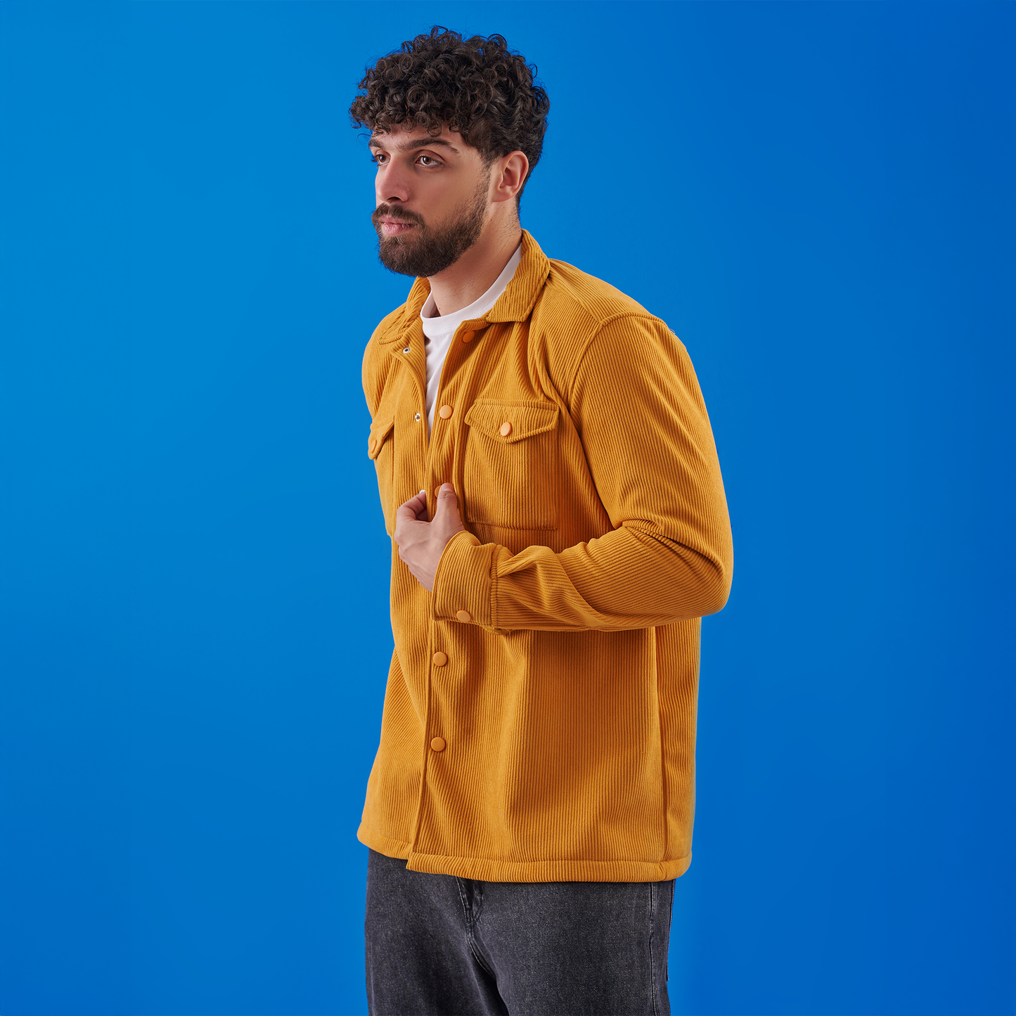 Corduroy Camp Shirt Orange