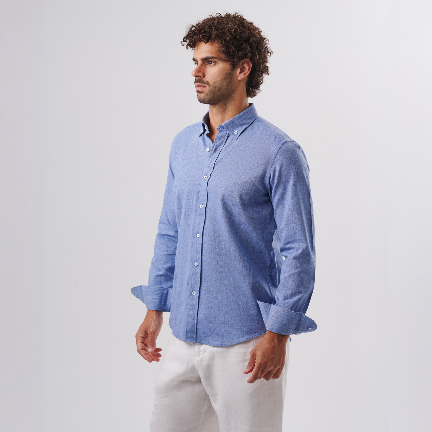 Chambray Button-Down Linen Shirt