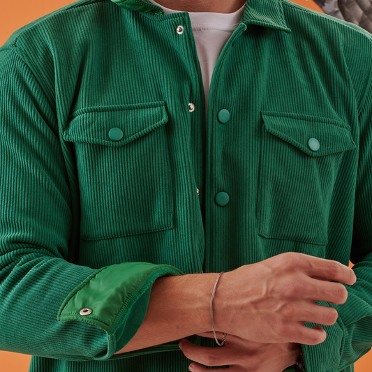 Corduroy Camp Shirt Green